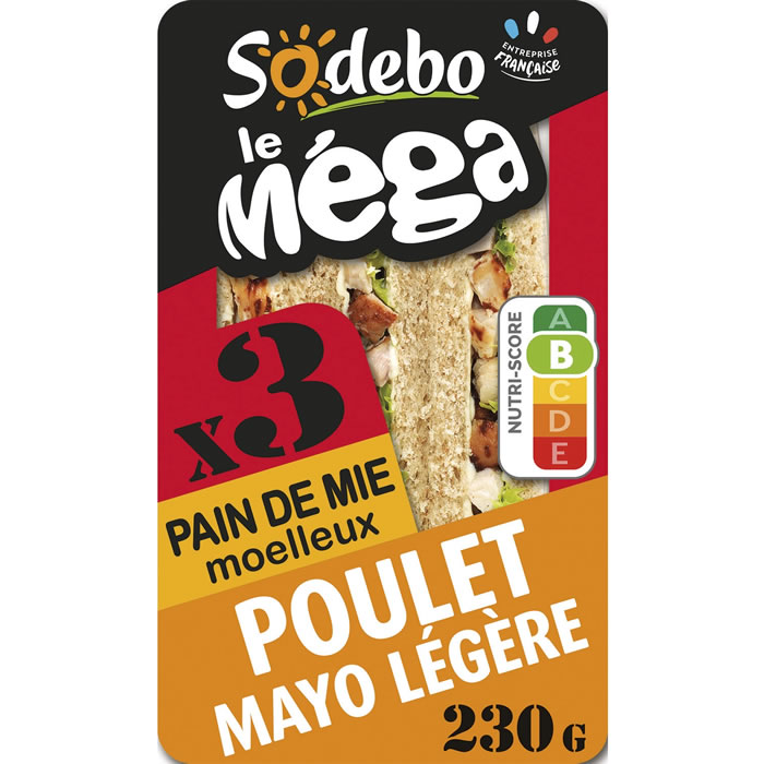 SODEBO Le Méga Sandwich au poulet rôti et mayonnaise allégée