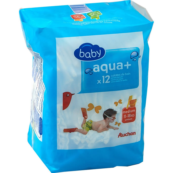 AUCHAN Baby Culottes de bain taille medium (11-18 kg)