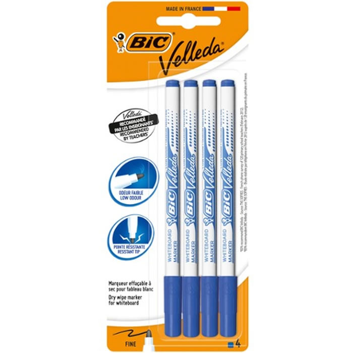 BIC Velleda Marqueurs effaçables à sec pointe fine bleu