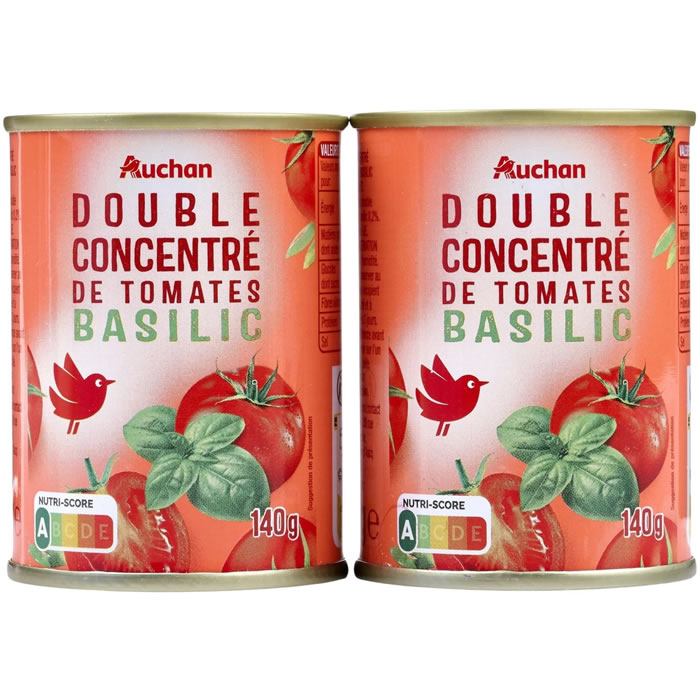 AUCHAN Double concentré de tomates