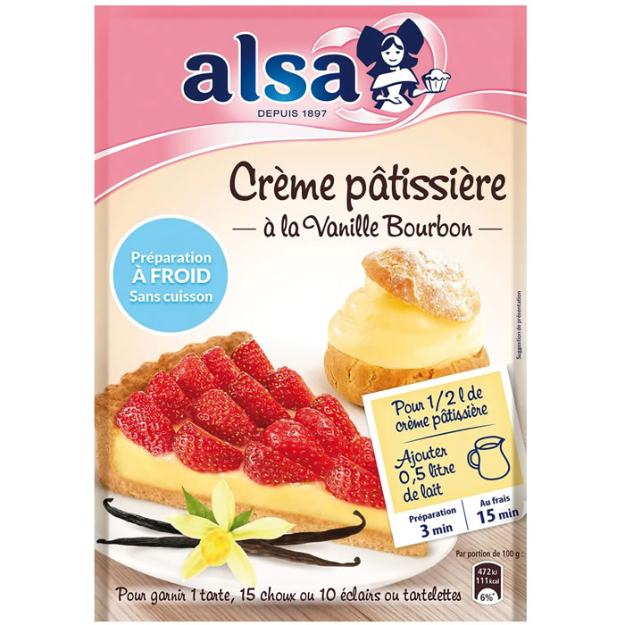 ALSA Préparation pour crème pâtissière sans cuisson à la vanille
