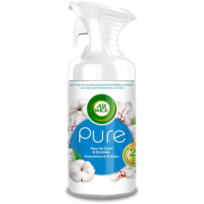 AIR WICK Pure Désodorisant spray anti-odeurs fleur de coton et orchidée
