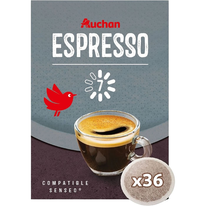 AUCHAN Dosettes de café espresso N°7