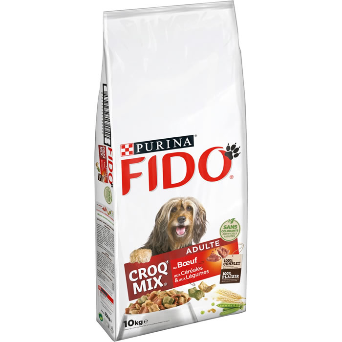 PURINA Fido Croquettes pour chien +10kg au boeuf, céréales et légumes