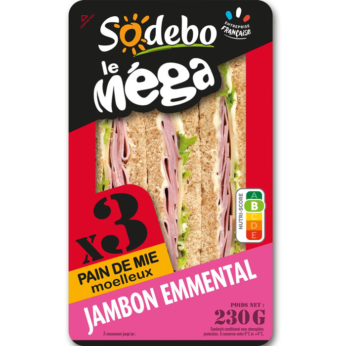 SODEBO Le Méga Sandwich au jambon et emmental