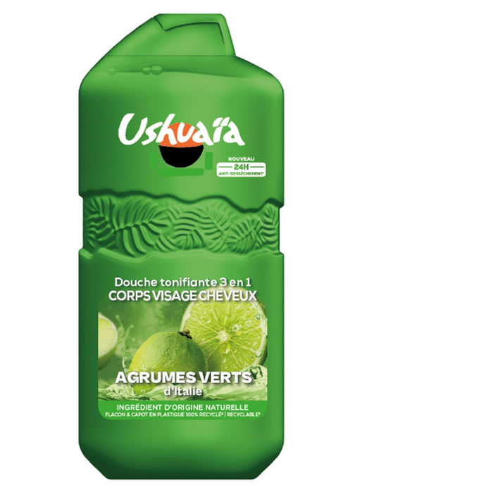 USHUAIA Tonifiant Gel douche 3en1 aux agrumes verts d'Italie