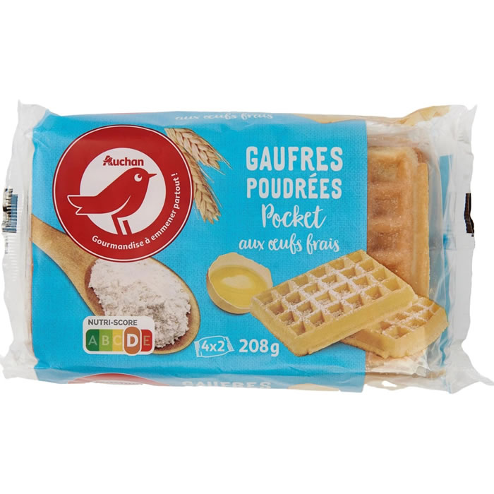 AUCHAN Gaufres aux oeufs frais nappée de sucre glace