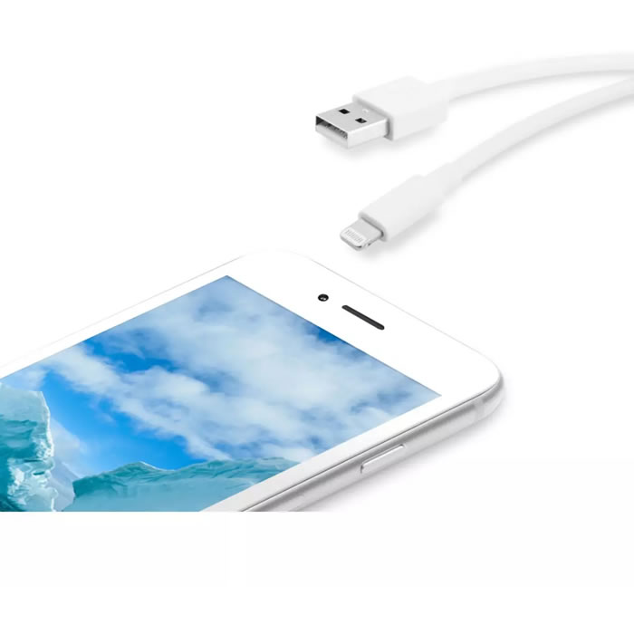 QILIVE Câble de charge de téléphone Apple blanc 1.2m