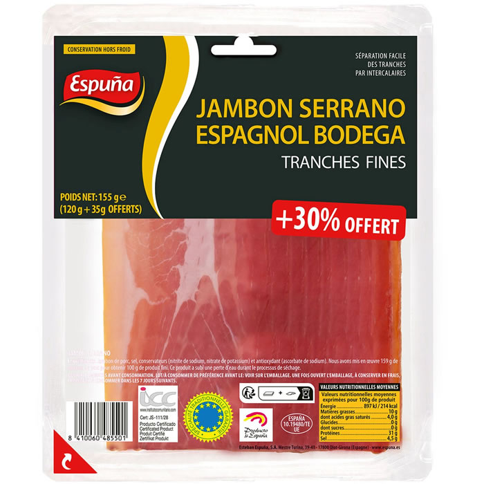 ESPUNA Jambon Serrano en tranche STG