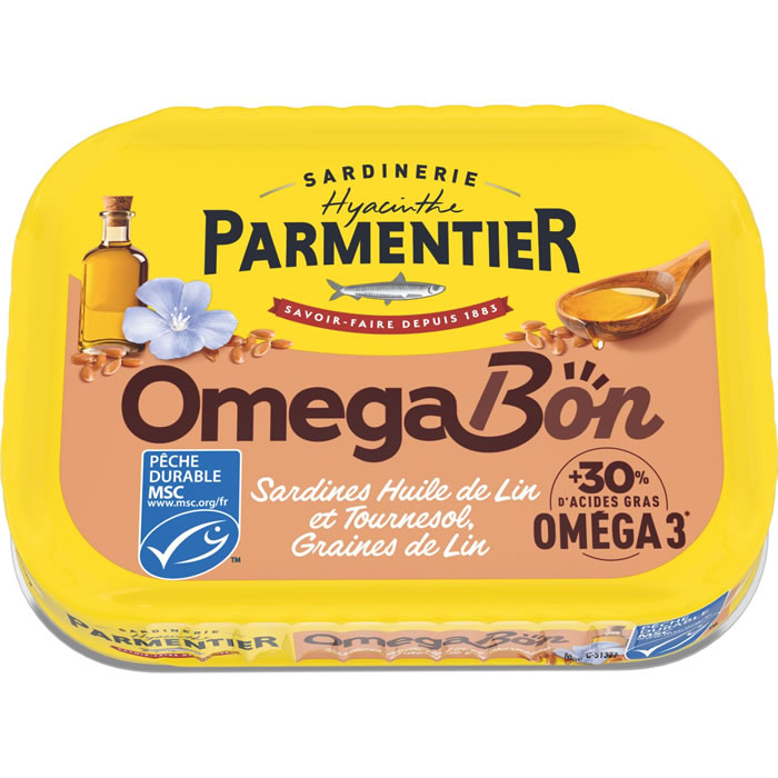 PARMENTIER Omega Bon Sardines à l'huile de lin, tournesol et graines de lin MSC
