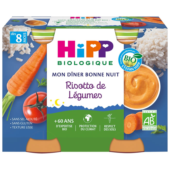HIPP Bonne Nuit Risotto de légumes bio dès 8 mois