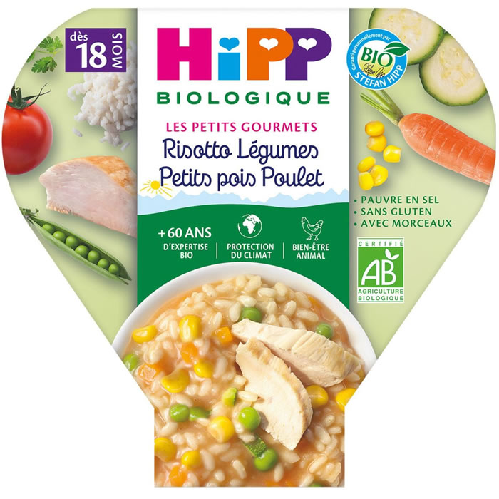 HIPP Risotto légumes petits pois poulet bio dès 18 mois