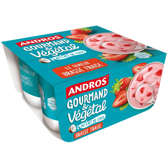ANDROS Gourmand & Végétal Dessert brassé fraise au lait de coco