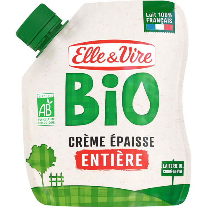 ELLE&VIRE Crème entière épaisse bio 30% M.G