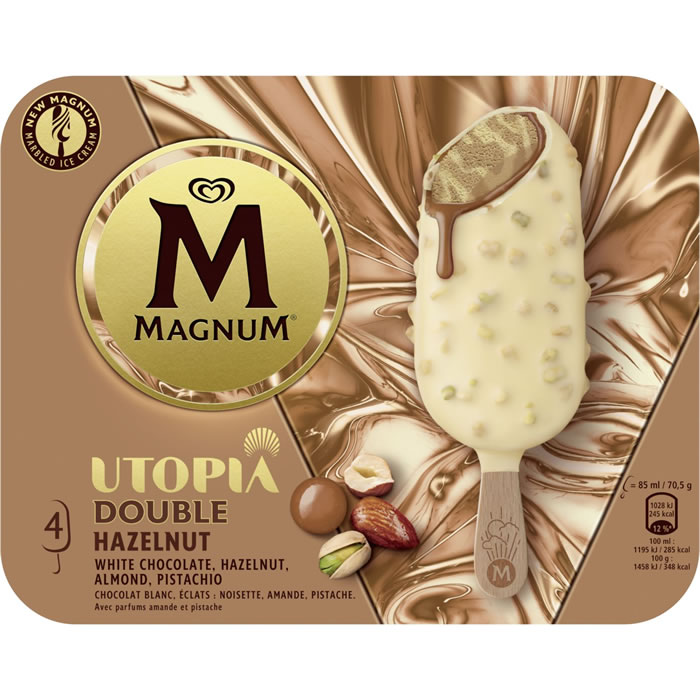 MAGNUM Utopia Bâtonnets glacés caramel, noisette, chocolat blanc, amandes