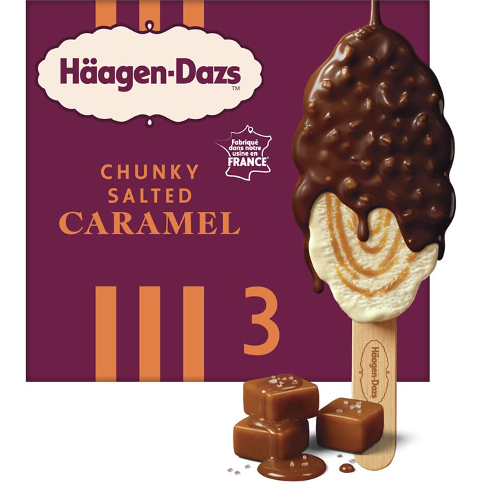 HÄAGEN-DAZS Bâtonnets glacés vanille, caramel beurre salé et chocolat