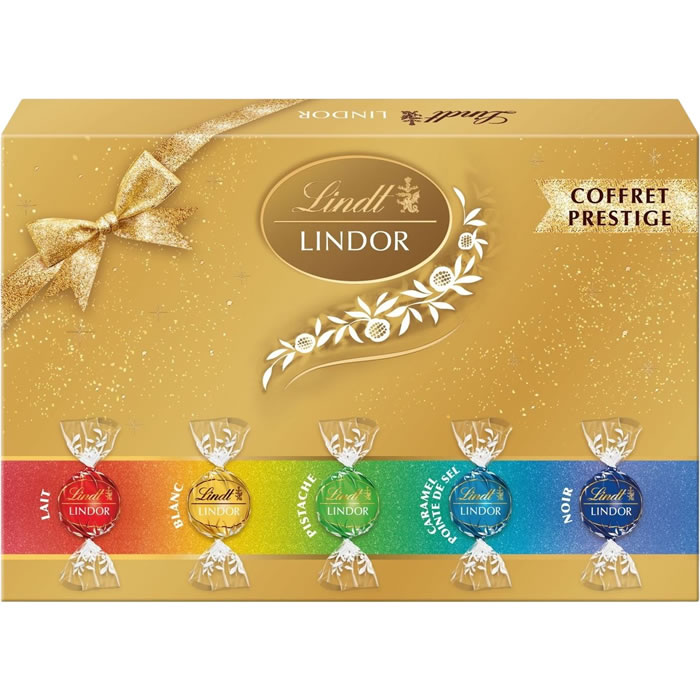 LINDT Lindor Bouchées au chocolat au lait, noir et blanc