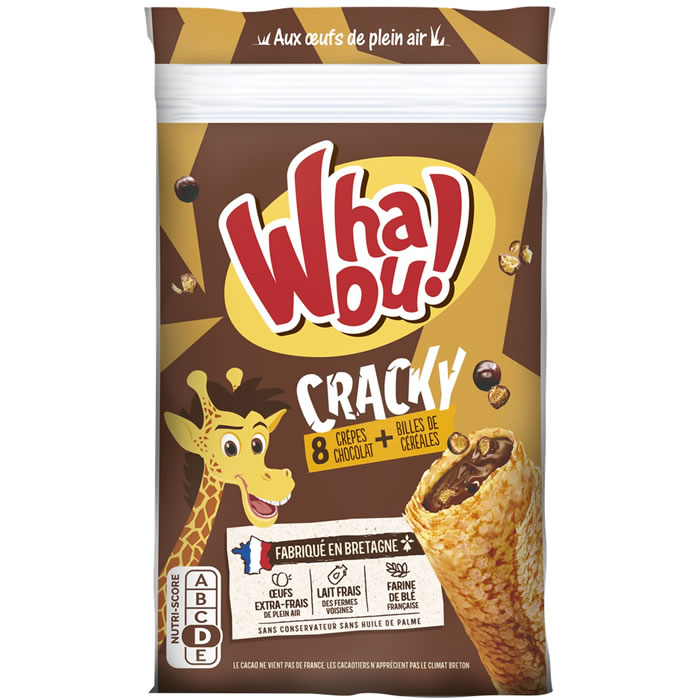 WHAOU Cracky Crêpes fourrées au chocolat et billes de céréales
