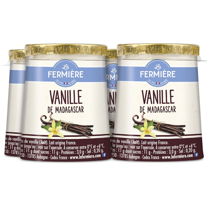LA FERMIERE Yaourts saveur vanille de Madagascar