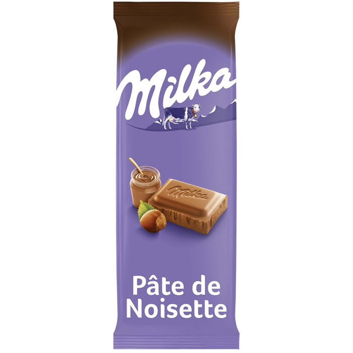 MILKA Tablette de chocolat à la pâte de noisette