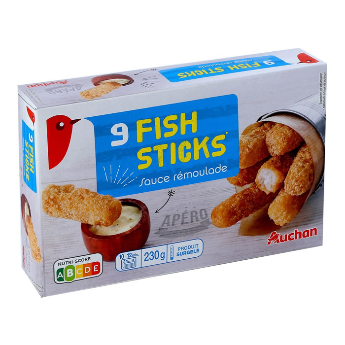 AUCHAN Fish sticks Bâtonnets de poisson préfrits sauce rémoulade