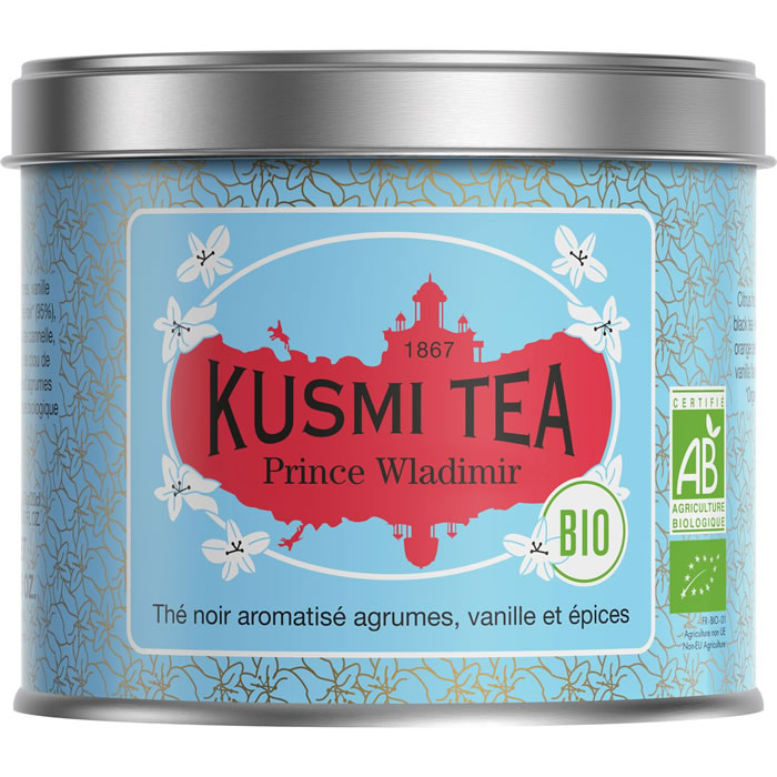 KUSMI TEA Prince Wladimir Thé noir aromatisé agrumes, vanille et épices bio