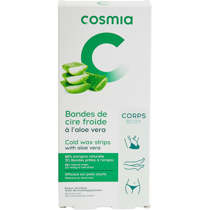COSMIA Bande de cire froide corps à l'aloe vera