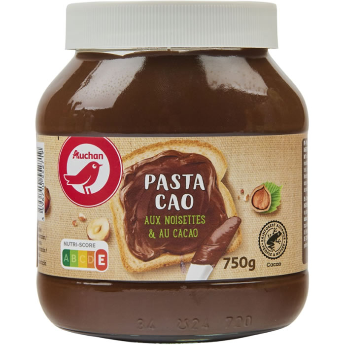 AUCHAN Pâte à tartiner aux noisettes et au cacao