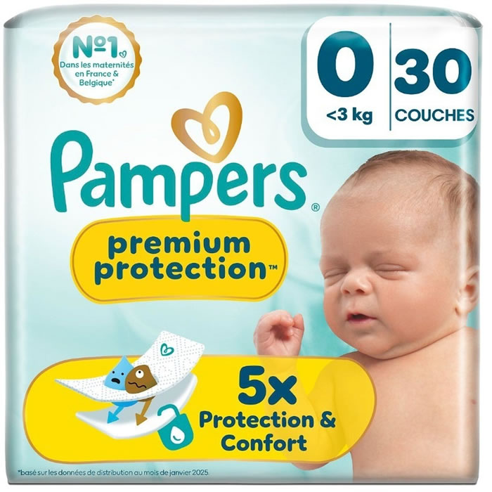 PAMPERS Premium Protection Couches taille 0 (0-3 kg)