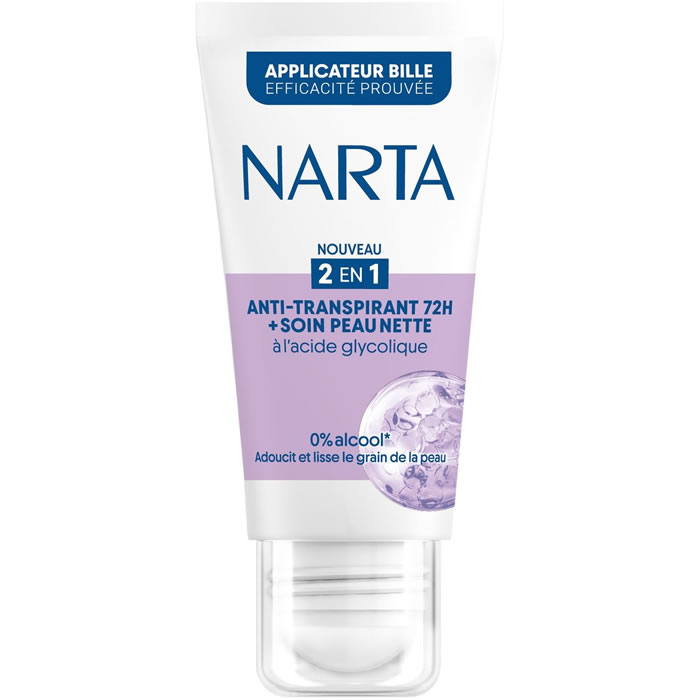 NARTA Déodorant bille soin anti-transpirant à l'acide glycolique