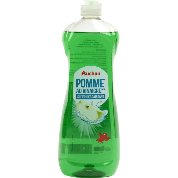 AUCHAN Liquide vaisselle super dégraissant à la pomme et vinaigre