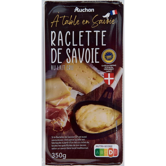 AUCHAN Mmm ! Fromage à raclette de Savoie IGP au lait cru