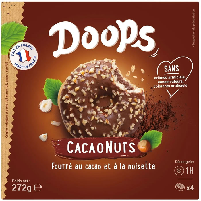 DOOPS Donuts fourrés au cacao et à la noisette