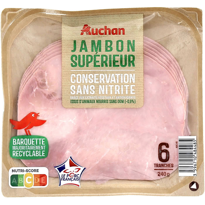 AUCHAN Jambon supérieur sans nitrite