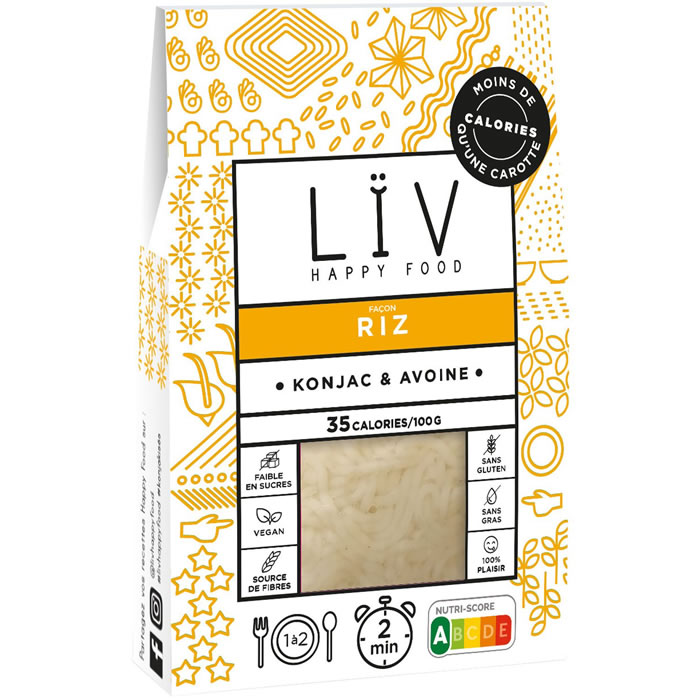 LÏV HAPPY FOOD : Riz de konjac et d'avoine : 200 g | Livraison à ...