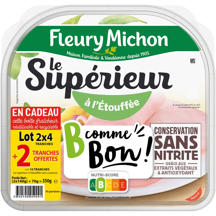 FLEURY MICHON Le Supérieur Jambon cuit à l'étouffé sans nitrite