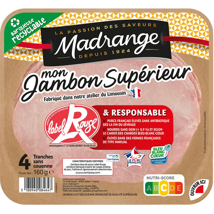 MADRANGE Jambon sans couenne label rouge