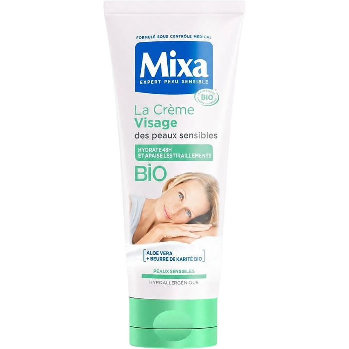MIXA Crème visage hydratante à l'aloe vera et karité bio