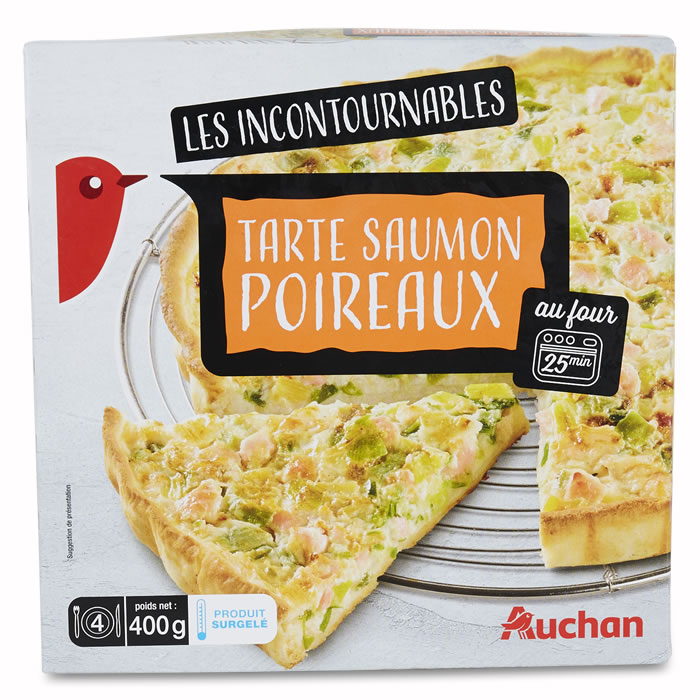 AUCHAN Les Incontournables Tarte saumon poireaux