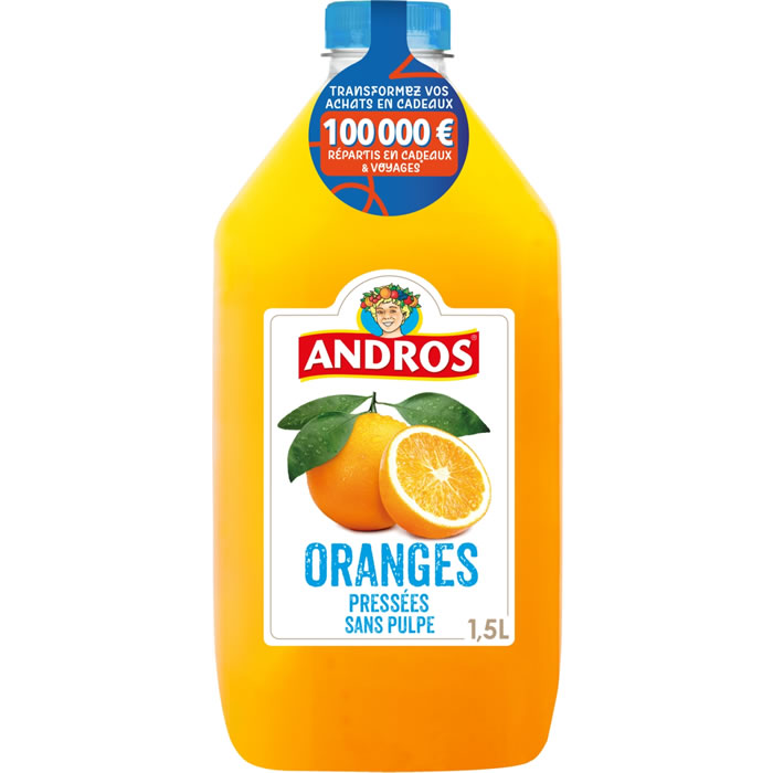 ANDROS Pur jus d'orange pressée sans pulpe