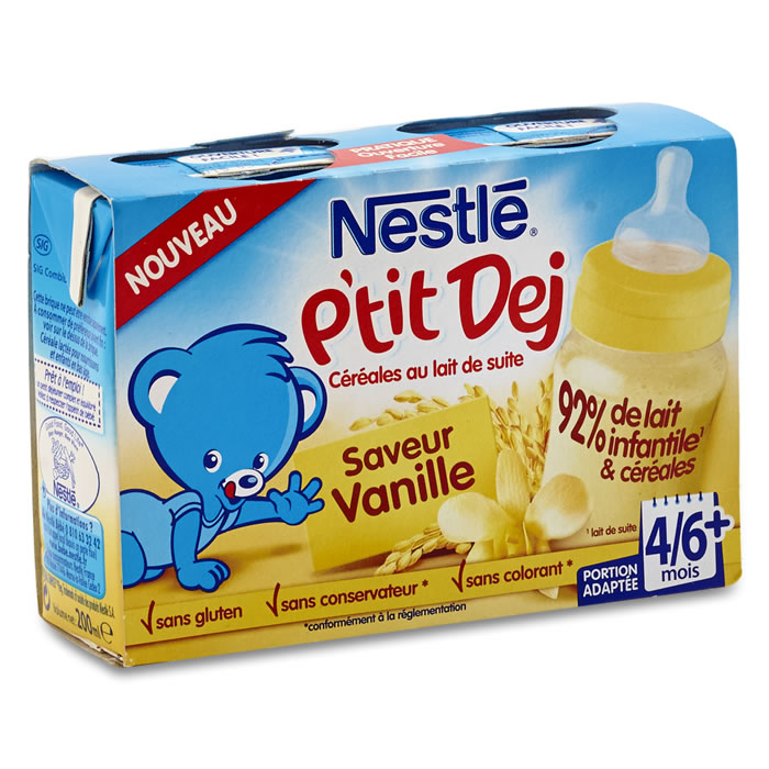 NESTLE P'tit Dej Céréales lactées vanille