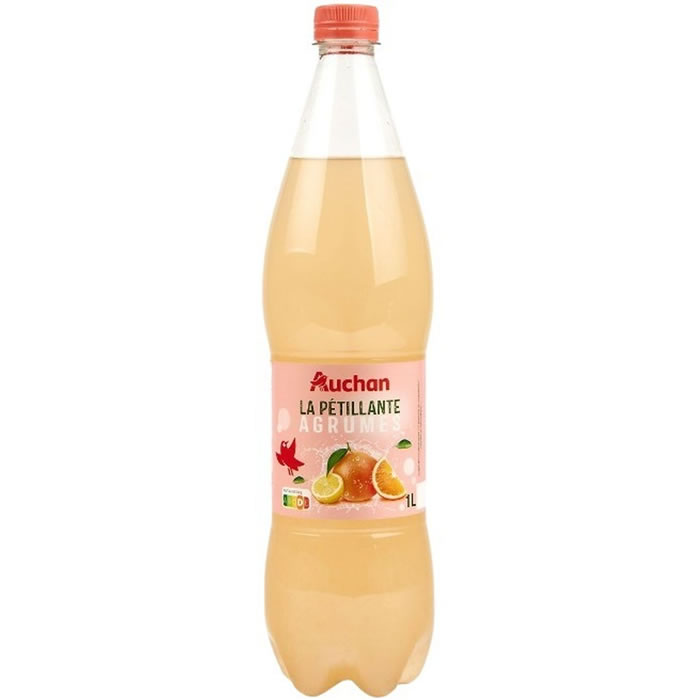 AUCHAN Boisson gazeuse aromatisée aux agrumes