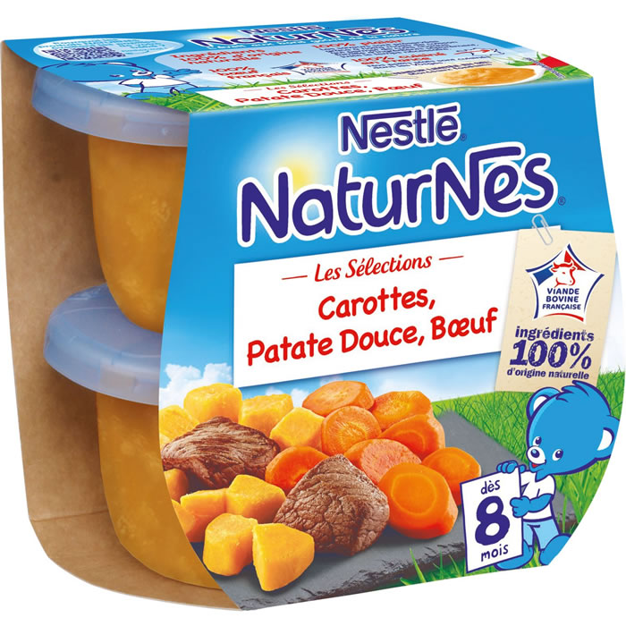 NESTLE NaturNes Carottes patate douce et boeuf dès 8 mois