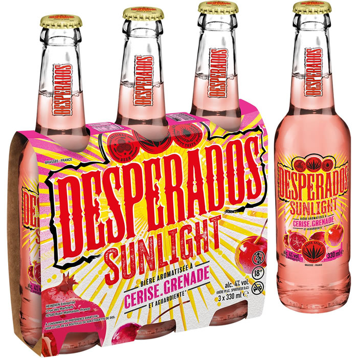 DESPERADOS Sunlight Bière aromatisée au spiritueux cerise et grenade