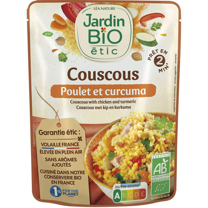 JARDIN BIO Étic Couscous au poulet et curcuma micro-ondes bio