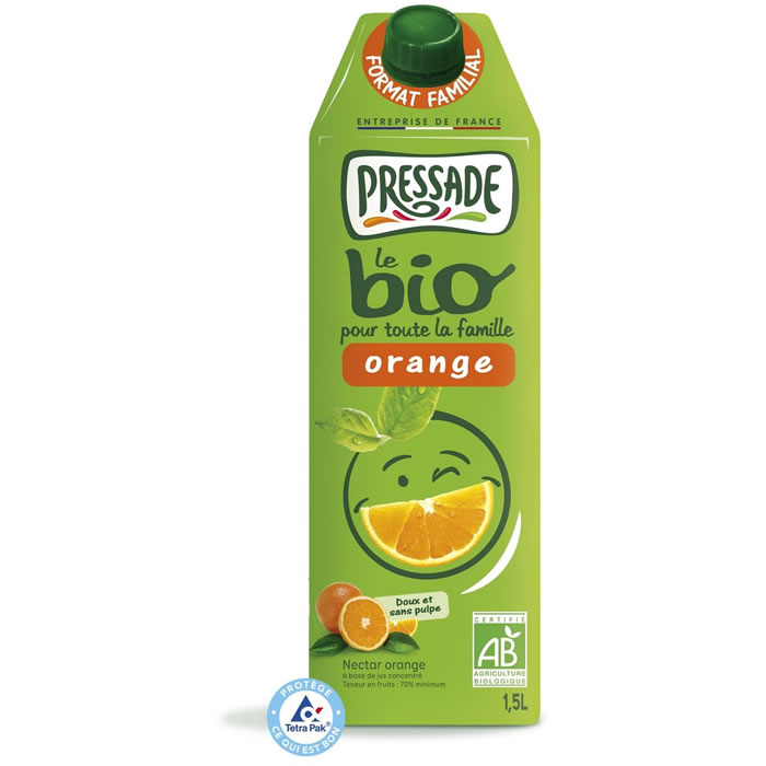 PRESSADE Nectar d'orange sans pulpe bio