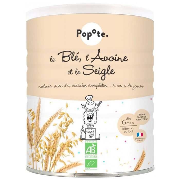 POPOTE Céréales en poudre blé, avoine et seigle dès 6 mois bio