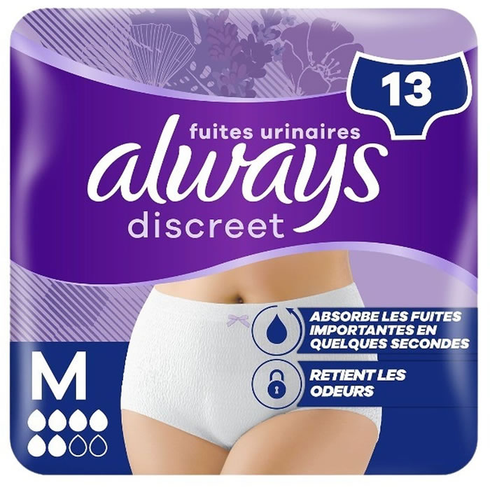 ALWAYS Discreet Culottes absorbantes femme pour fuites urinaires taille M