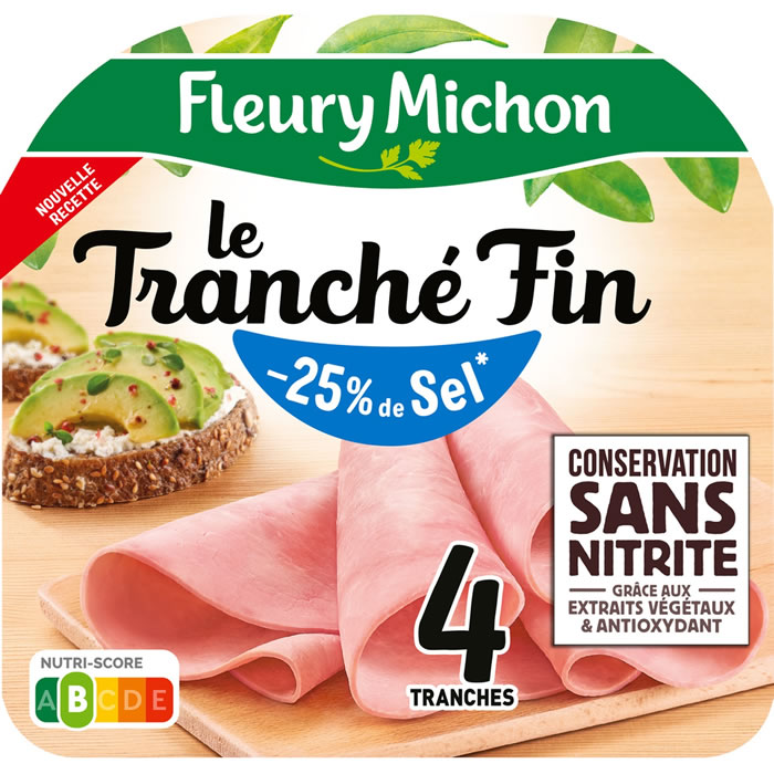 FLEURY MICHON Le Tranché Fin Jambon sans couenne sans nitrite -25% de sel