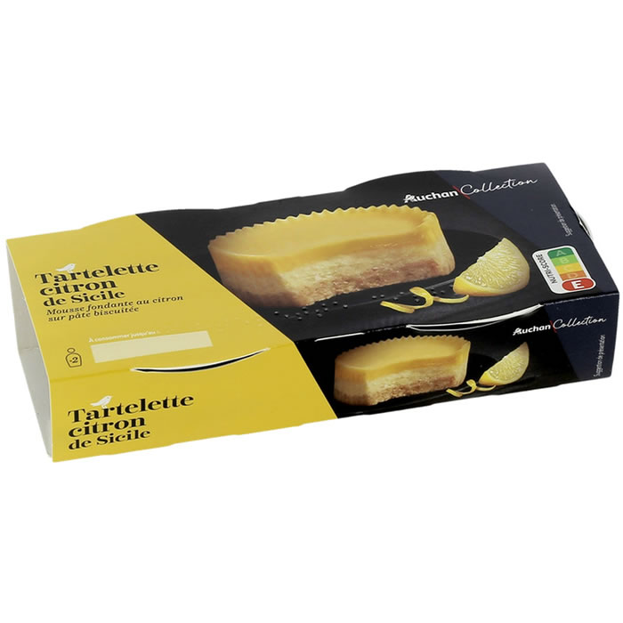 AUCHAN Collection Tartelettes au citron sur pâte biscuitée